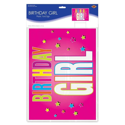 Plastic Birthday Girl Yard Sign - Party Expo