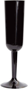 Plastic Champagne Flute - Black (4ct) - SKU:63647 - UPC:011179636471 - Party Expo