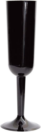 Plastic Champagne Flute - Black (4ct) - Party Expo