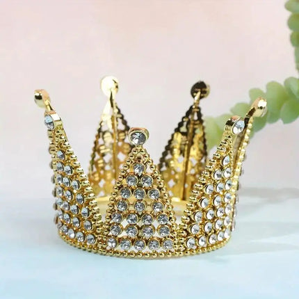 Plastic Crown Cake Topper with Rhinstones - SKU: - UPC:247735765051 - Party Expo