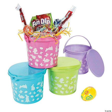 Plastic Easter Pails with Lid - SKU:3L-13680636 - UPC:889070003070 - Party Expo