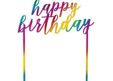 Plastic Metallic Rainbow Birthday Cake Topper - SKU:73912 - UPC:011179739127 - Party Expo