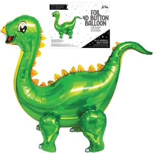 Playful Dinosaur Green 4D Button Air Inflate - Party Expo