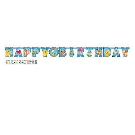 Pokémon - 10ft "Add An Age" Customizable Happy Birthday Letter Banner - SKU:122408 - UPC:192937078396 - Party Expo