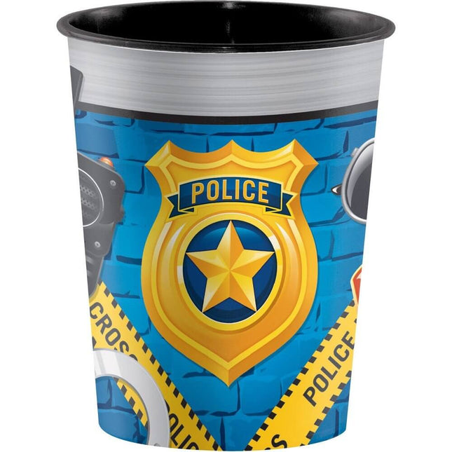 Police Party - 16oz Plastic Party Favor Cup - SKU:329396 - UPC:039938474836 - Party Expo