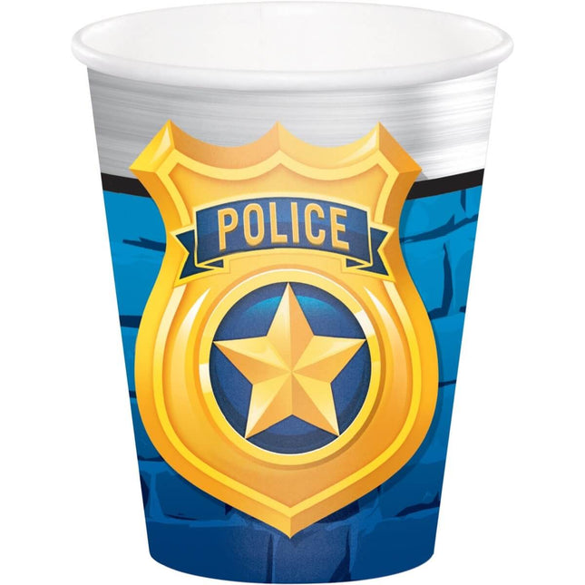 Police Party 9oz Cup - SKU:329421 - UPC:039938474744 - Party Expo