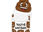 Poop Emoji Invitations (8ct) - SKU:329419 - UPC:039938475680 - Party Expo