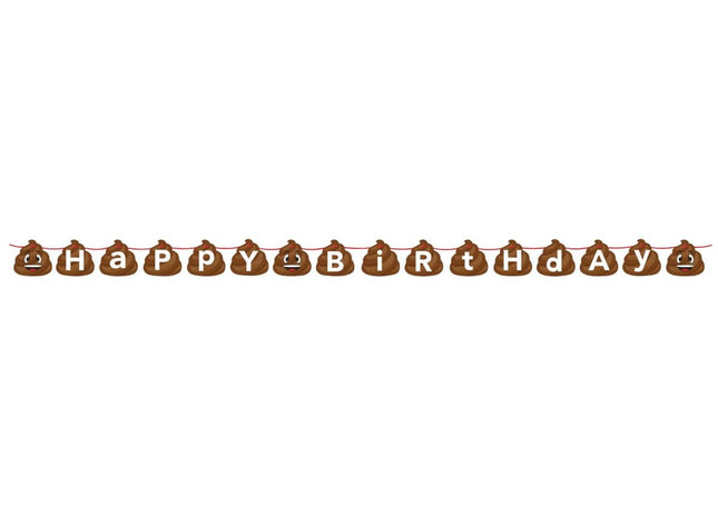 Poop Emoji Ribbon Banner - SKU:329368 - UPC:039938475697 - Party Expo