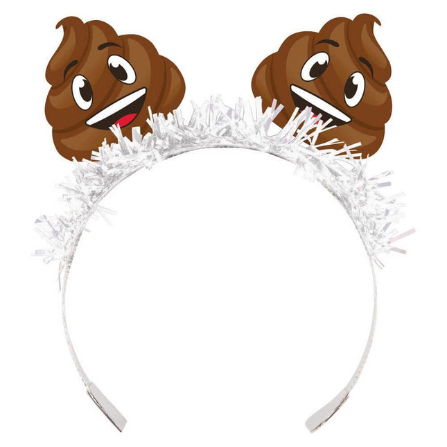 Poop Emoji Tiara - SKU:329372 - UPC:039938475734 - Party Expo