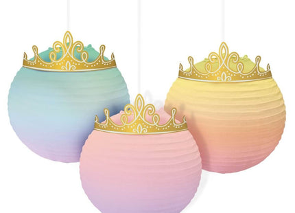 Princess Crown Paper Lanterns (3pcs) - SKU:242862 - UPC:192937046883 - Party Expo