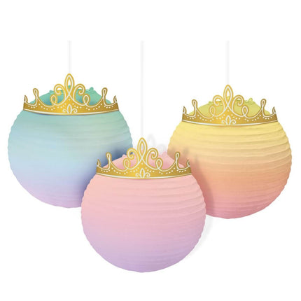 Princess Crown Paper Lanterns (3pcs) - SKU:242862 - UPC:192937046883 - Party Expo