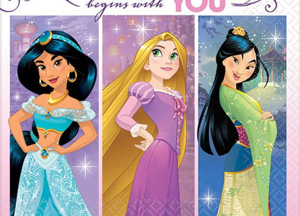 Princess Dream Big - Beverage Napkins (16ct) - SKU:501621 - UPC:013051636128 - Party Expo