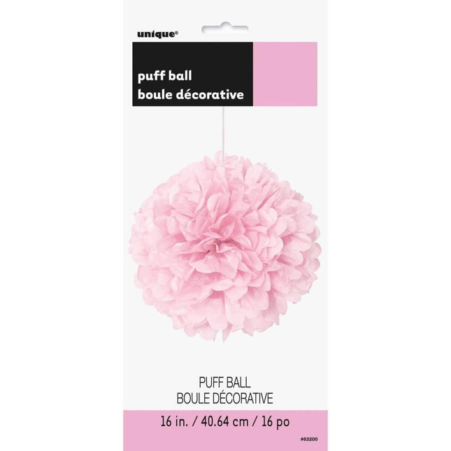 Puff Decor 16" Lovely Pink - SKU:63200 - UPC:011179632008 - Party Expo