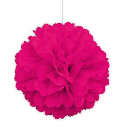 Puff Decor 16" Neon Pink - SKU:93413 - UPC:011179934133 - Party Expo