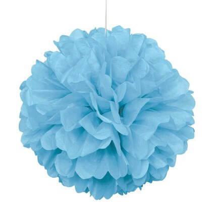 Puff Decor 16" Powder Blue - SKU:63201 - UPC:011179632015 - Party Expo