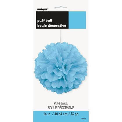 Puff Decor 16" Powder Blue - SKU:63201 - UPC:011179632015 - Party Expo