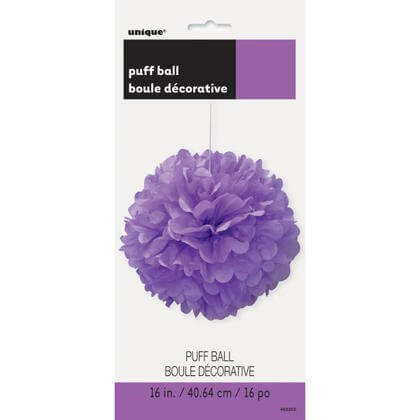 Puff Decor 16" Pty Purple - SKU:63202 - UPC:011179632022 - Party Expo