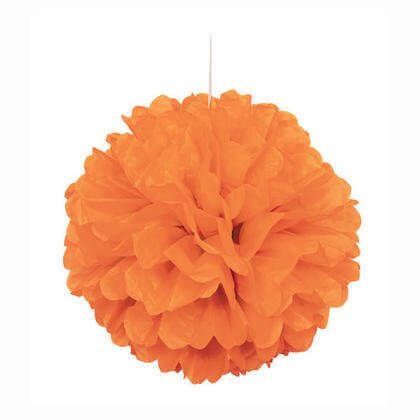 Puff Decor 16" Pumpkin Orange - SKU:64276 - UPC:011179642762 - Party Expo