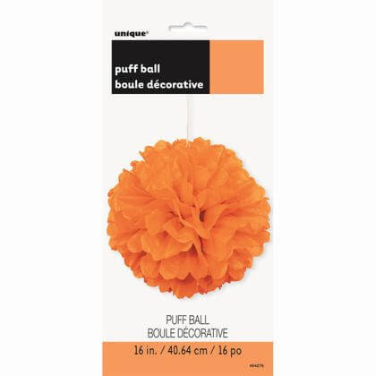 Puff Decor 16" Pumpkin Orange - SKU:64276 - UPC:011179642762 - Party Expo