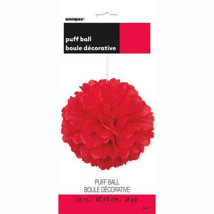 Puff Decor 16" Red - SKU:64275 - UPC:011179642755 - Party Expo