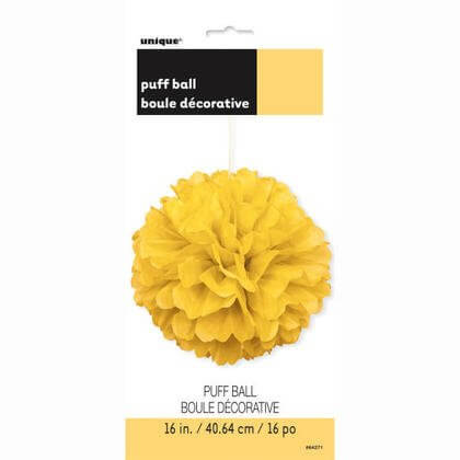 Puff Decor 16" Sun Yellow - SKU:64271 - UPC:011179642717 - Party Expo