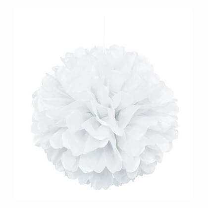 Puff Decor 16" White - SKU:64277 - UPC:011179642779 - Party Expo