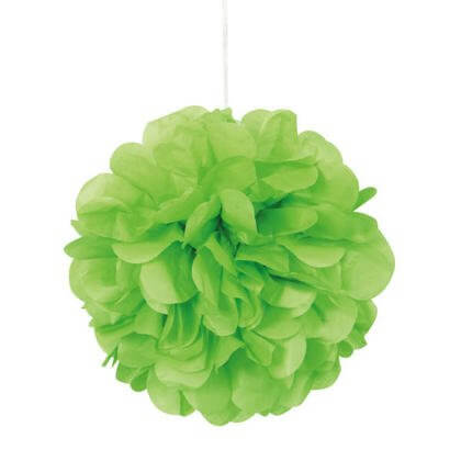 Puff Tissue Decoration 9" Lime Green - 3 count - SKU:64214 - UPC:011179642144 - Party Expo