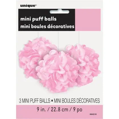 Puff Tissue Decoration  9" Lovely Pink - 3 count Party Expo  