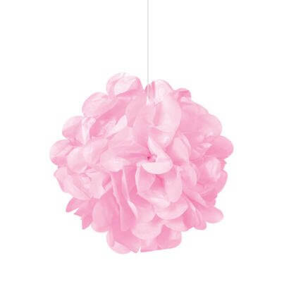 Puff Tissue Decoration 9" Lovely Pink - 3 count - SKU:64210 - UPC:011179642106 - Party Expo