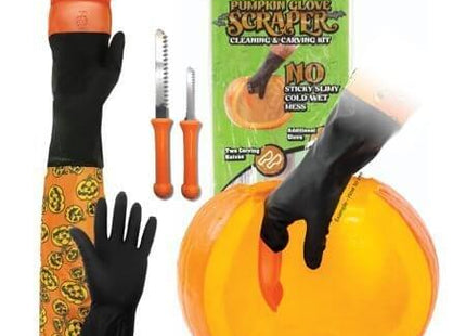 Pumpkin Glove Scraper Cleaning & Carving Kit - Adult - SKU: - UPC:195893501427 - Party Expo