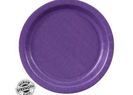 7" Paper Dessert Plates - Purple (24ct) - SKU:79115B - UPC:039938170813 - Party Expo
