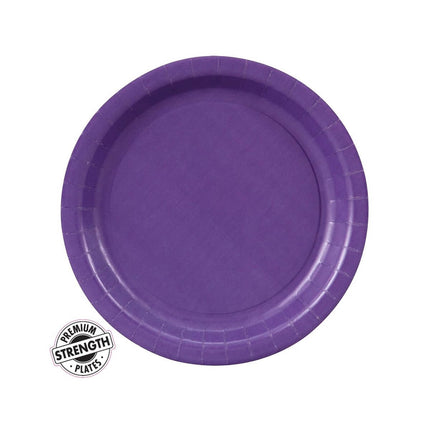 7" Paper Dessert Plates - Purple (24ct) - SKU:79115B - UPC:039938170813 - Party Expo