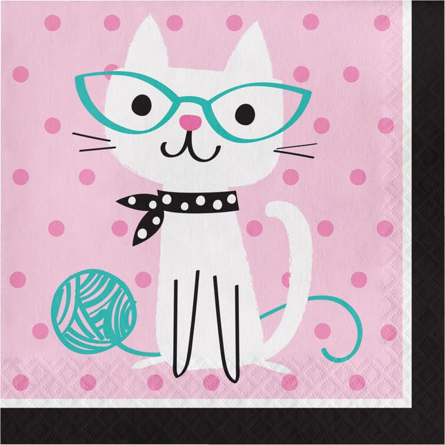 Purr-Fect Party Lunch Napkins - SKU:328594 - UPC:039938466930 - Party Expo