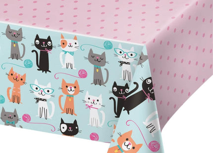 Purr-Fect Party Plastic Printed Table Cover - SKU:329399 - UPC:039938474867 - Party Expo