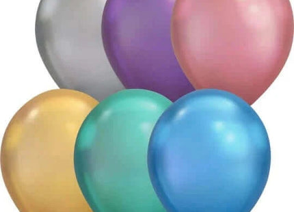 Qualatex - 11" Chrome Assorted Latex Balloons (100ct) - SKU:98891 - UPC:071444996945 - Party Expo