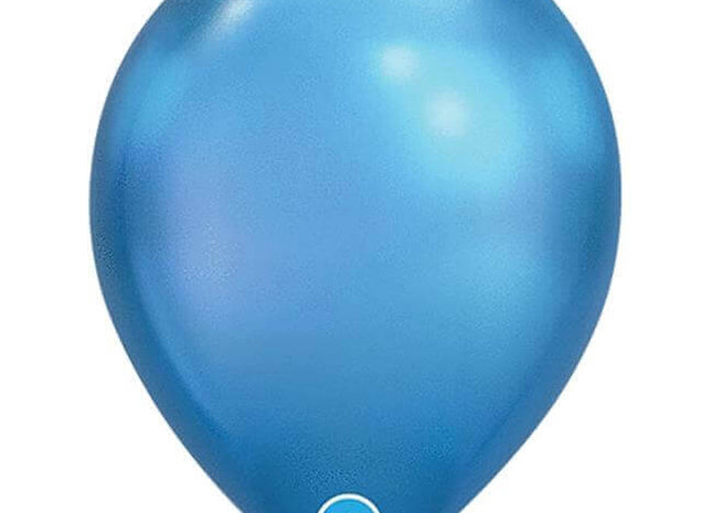 Qualatex - 11" Chrome Blue Latex Balloons (100ct) - SKU:92518 - UPC:071444582728 - Party Expo