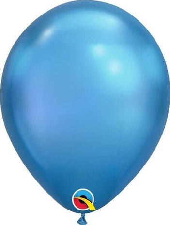 Qualatex - 11" Chrome Blue Latex Balloons (25ct) - SKU:92524 - UPC:071444582780 - Party Expo