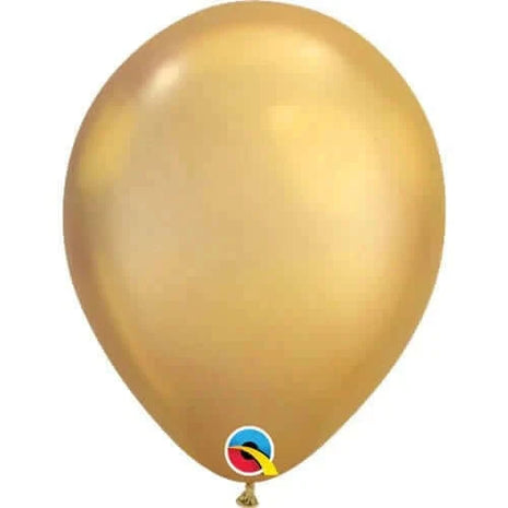 Qualatex - 11" Chrome Gold Latex Balloons (25ct) - SKU:92523 - UPC:071444582773 - Party Expo
