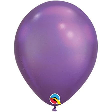 Qualatex 11" Chrome Purple Latex Balloons - SKU:92520 - UPC:071444582742 - Party Expo