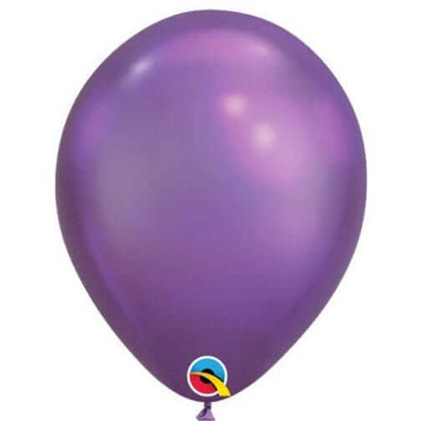Qualatex - 11" Chrome Purple Latex Balloons (25ct) - SKU:92526 - UPC:071444582803 - Party Expo