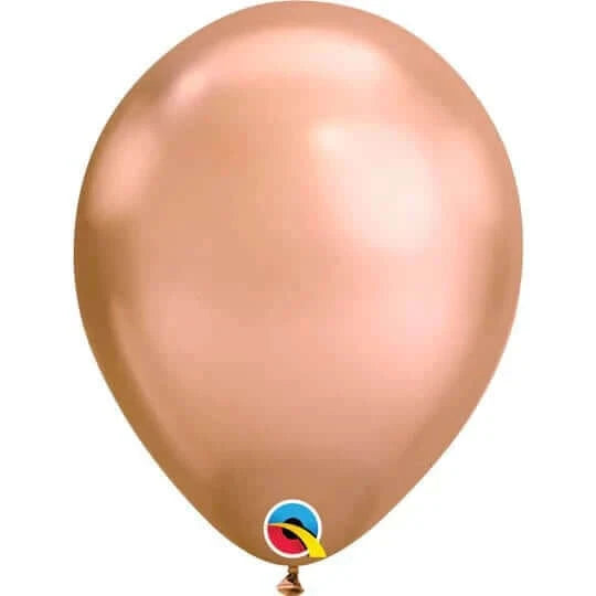 Qualatex - 11" Chrome Rose Gold Latex Balloons (25ct) - SKU:12980 - UPC:071444129800 - Party Expo