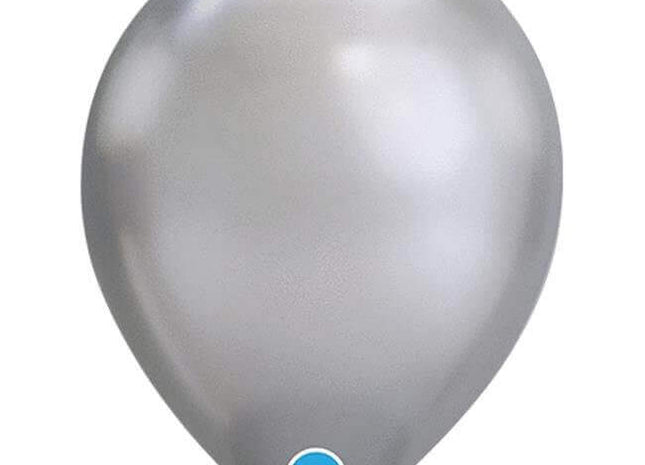 Qualatex - 11" Chrome Silver Latex Balloons (100ct) - SKU:92516 - UPC:071444582704 - Party Expo