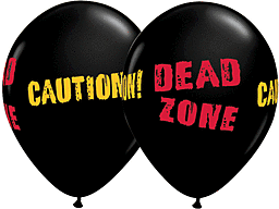 Qualatex - 11" Dead Zone Caution Onyx Black Latex Balloons (50ct) - SKU:61604 - UPC:071444508032 - Party Expo