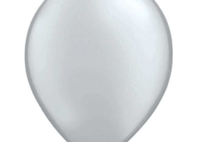 Qualatex - 11" Metallic Silver Latex Balloons (25ct) - SKU:39813 - UPC:071444398138 - Party Expo