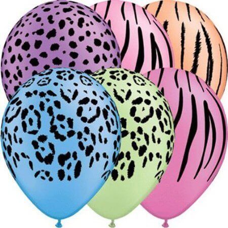 Qualatex - 11" Neon Safari Assortment Latex Balloons (50ct) - SKU:64394 - UPC:071444100946 - Party Expo