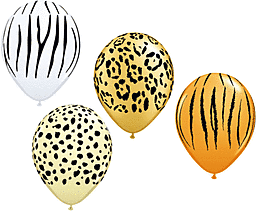 Qualatex - 11" Safari Assorted Latex Balloons (50ct) - SKU:64497 - UPC:071444125680 - Party Expo