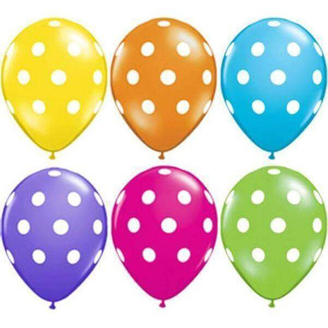 Qualatex - 16" Big Polka Dot Tropical Latex Balloons (50ct) - SKU:51082 - UPC:071444274982 - Party Expo