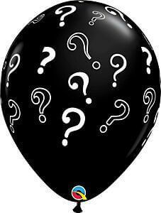 Qualatex - 16" Question Mark Black Latex Balloons (50ct) - SKU:95963 - UPC:071444858434 - Party Expo