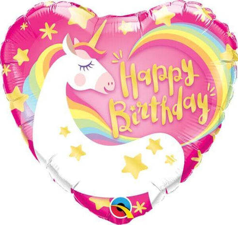 Qualatex - 18" Birthday Magical Unicorn Mylar Balloon #83 - SKU:89901 - UPC:071444573177 - Party Expo