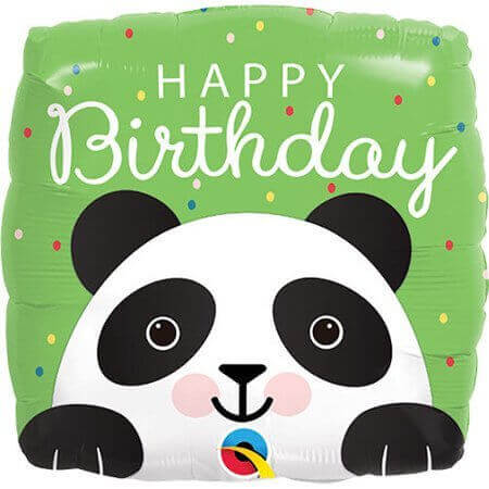Qualatex - 18" Birthday Panda Mylar Balloon #389 - SKU:96939 - UPC:071444879934 - Party Expo